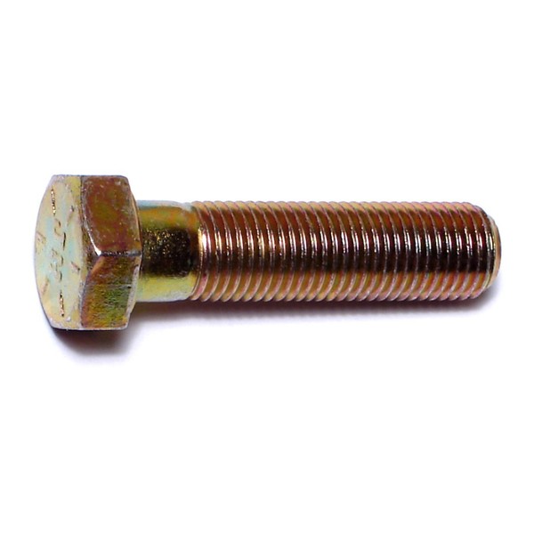 Midwest Fastener Grade 8, 3/8"-24 Hex Head Cap Screw, Zinc Yellow Steel, 1-1/2 in L, 5 PK 62984